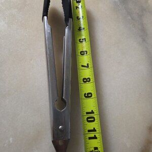 Farberware 11 inch Silicone Tip Locking Food Tongs In Black And Stainless Steel